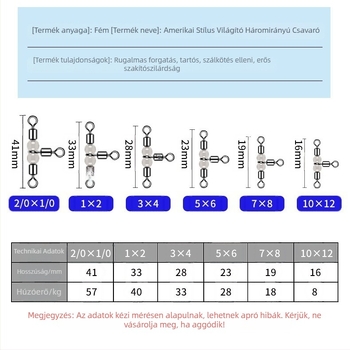 Tengeri horgászat: nyolcas alakú gyűrű háromágú forgó csatlakozóval — Starry Outdoor; Anyag: Egyéb