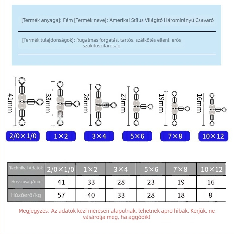 Tengeri horgászat: nyolcas alakú gyűrű háromágú forgó csatlakozóval — Starry Outdoor; Anyag: Egyéb