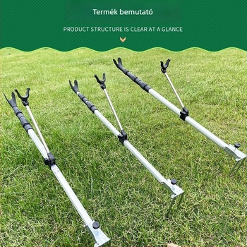 Four Seas Fishing Gear Alumínium Ötvözetű Toronyállvány Horgászbotokhoz, Talajcsatlakozással, Összecsukható és Többirányú Forgatással