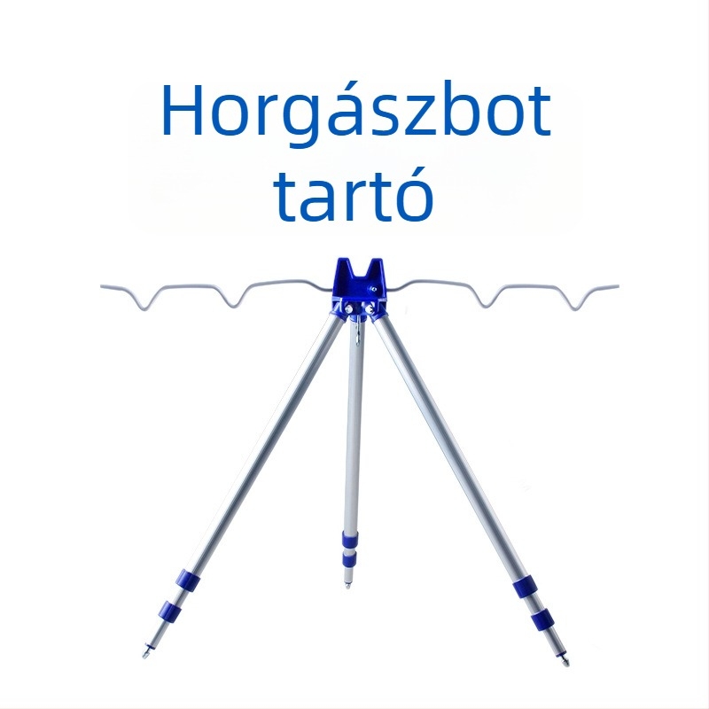 Tengeri horgászbot tartó, alumíniumötvözetű teleszkópos háromlábú állvány, összecsukható