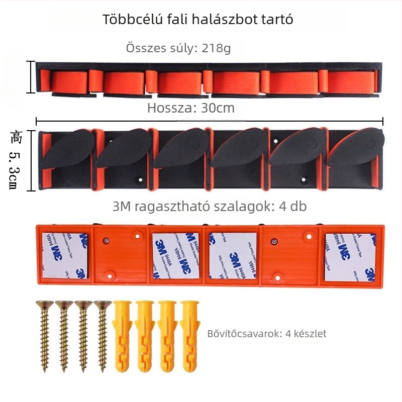 Whalers Falra szerelt horgászbot tartó – hátsó rögzítés, nem hajlított, anyag: nagy rugalmasságú gumiszalag, licencelt magáncímkével