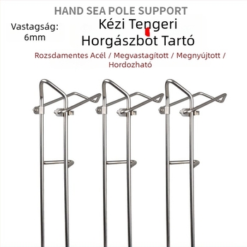 6 mm rozsdamentes acél összecsukható haltartó földre szúró alap – tengeri horgászathoz