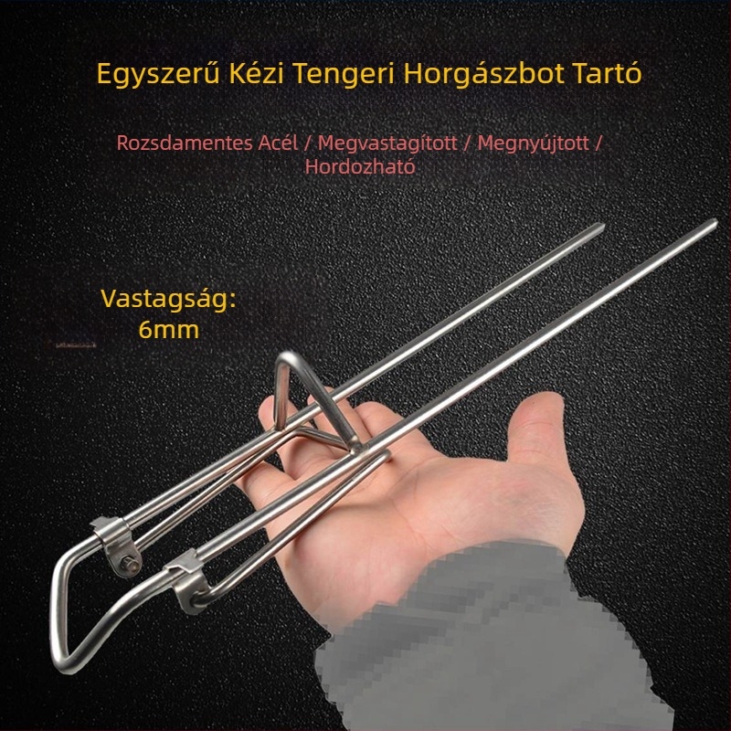 6 mm rozsdamentes acél összecsukható haltartó földre szúró alap – tengeri horgászathoz