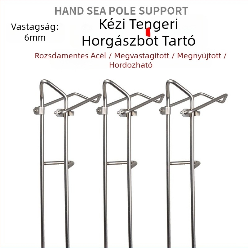 6 mm rozsdamentes acél összecsukható haltartó földre szúró alap – tengeri horgászathoz