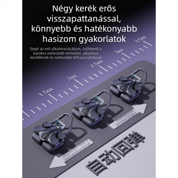 Négykerekű hasizom-görgő automatikus visszapattanással – férfiak és nők számára, otthoni használatra, súly 2,5 kg, Modell 464
