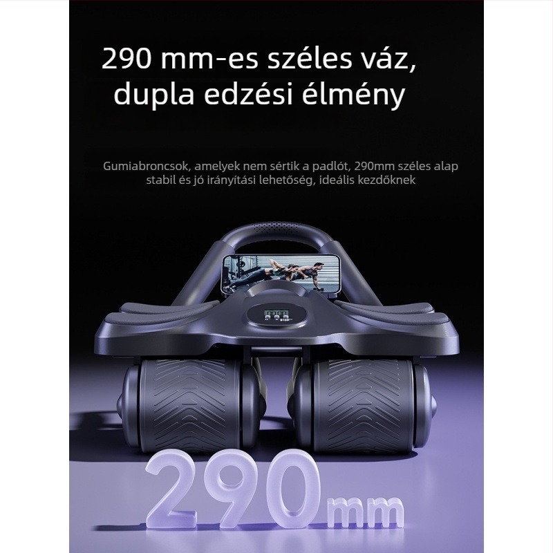 Négykerekű hasizom-görgő automatikus visszapattanással – férfiak és nők számára, otthoni használatra, súly 2,5 kg, Modell 464