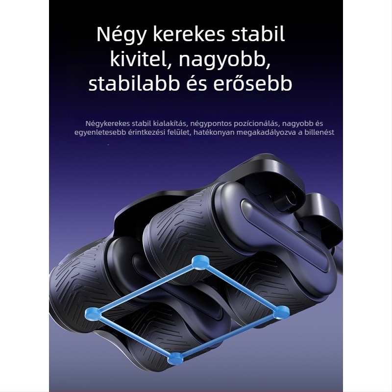 Négykerekű hasizom-görgő automatikus visszapattanással – férfiak és nők számára, otthoni használatra, súly 2,5 kg, Modell 464
