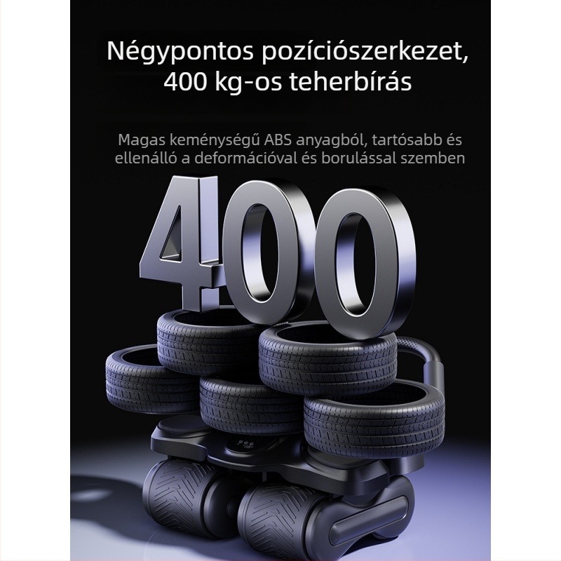 Négykerekű hasizom-görgő automatikus visszapattanással – férfiak és nők számára, otthoni használatra, súly 2,5 kg, Modell 464