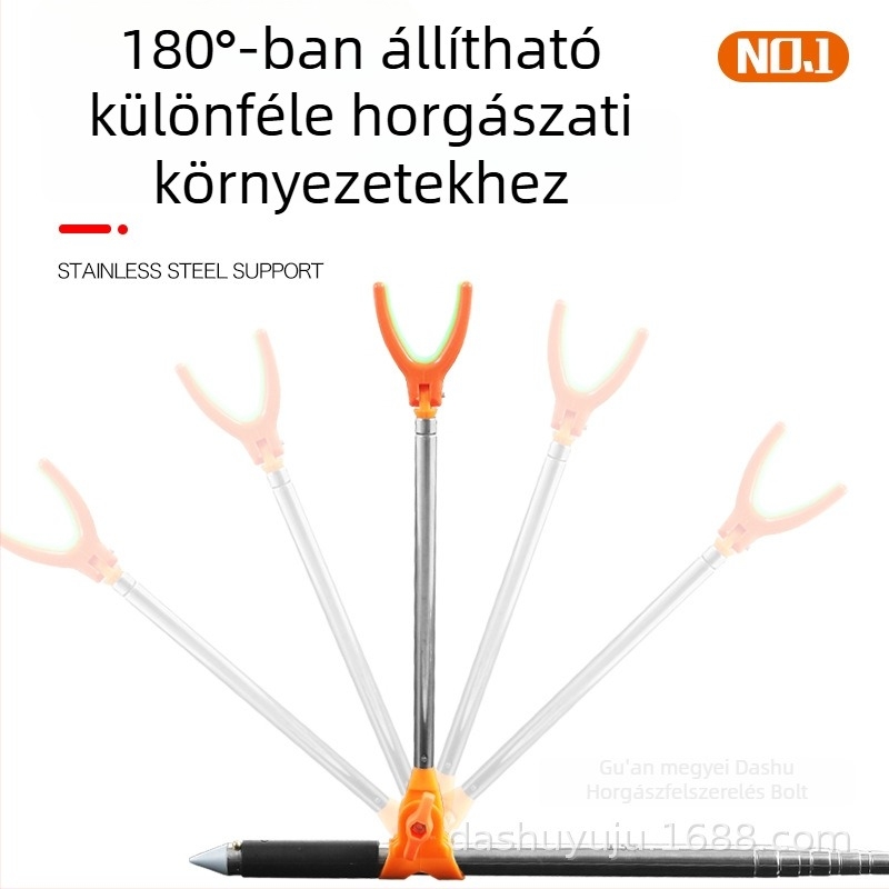 Rozsdamentes acél horgászbot tartó, teleszkópos, kettős használatú, padlóra szerelhető