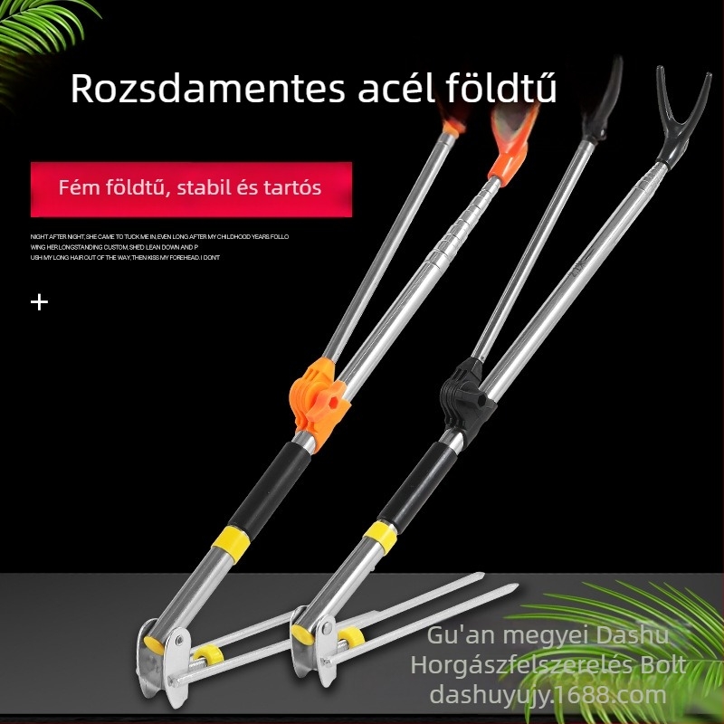Rozsdamentes acél horgászbot tartó, teleszkópos, kettős használatú, padlóra szerelhető
