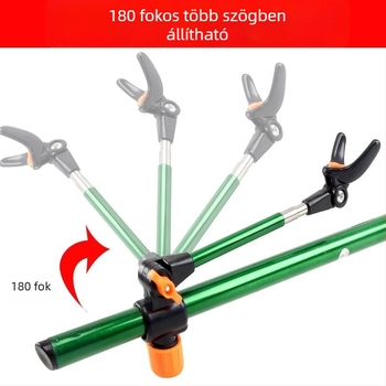 Rozsdamentes acélból készült többirányú horgászbot-tartó talajba süllyeszthető alap, összecsukható, kettős használatú állvány székhez és dobozhoz.