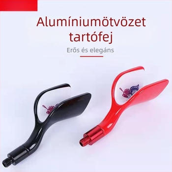 Világító horgászbot-tartó csőr alakú fejjel és előre irányuló villával, csúszásmentes