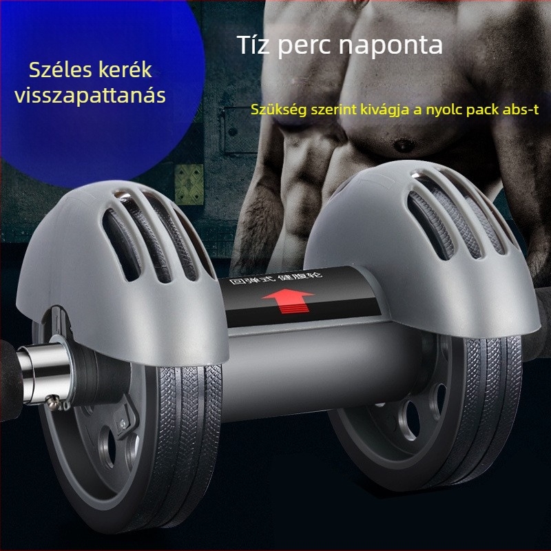Hasizom görgő kettős kerékkel, automatikus visszahúzással – nem összecsukható, súly 1 kg