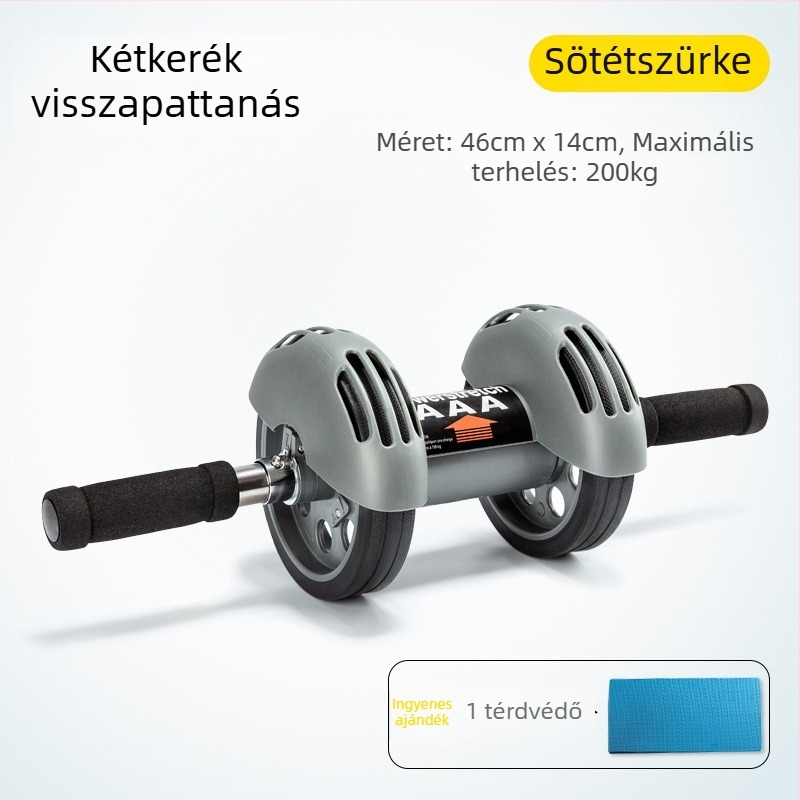 Hasizom görgő kettős kerékkel, automatikus visszahúzással – nem összecsukható, súly 1 kg