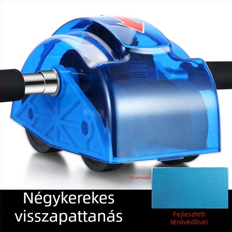 Hasizom görgő kettős kerékkel, automatikus visszahúzással – nem összecsukható, súly 1 kg