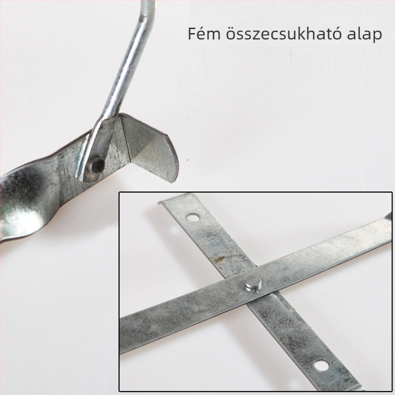 Összecsukható jéghorgász tartó, hordozható fém állvány két fejjel