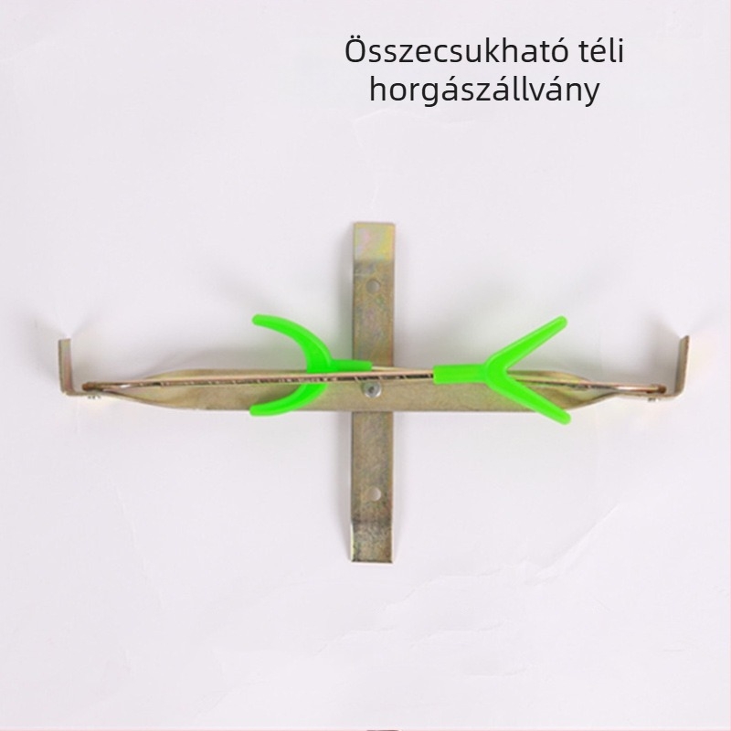 Összecsukható jéghorgász tartó, hordozható fém állvány két fejjel
