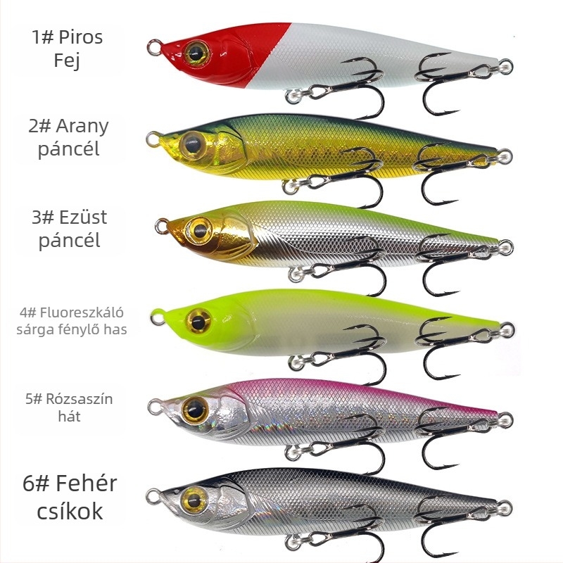 Süllyedő ceruza csali édesvízi basszhoz – imitációs/bionikus kemény csali, ABS műanyag, 10/15/22 g