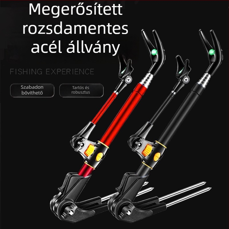 Rozsdamentes acél horgászbot tartó, multifunkcionális állvány talajba telepíthető alappal