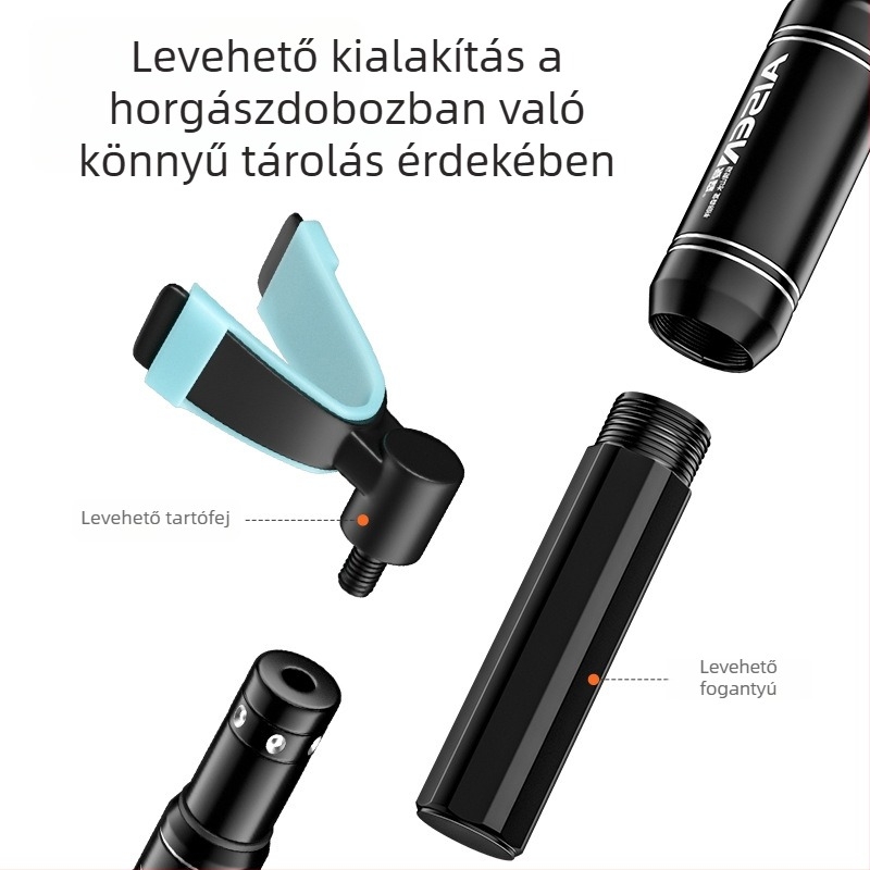 Black King Kong rövid csuklós szénszálas horgászbot-tartó, 2,1 m, ultrakönnyű és merev, tartó a felszerelésdobozhoz és a horgászszékhez