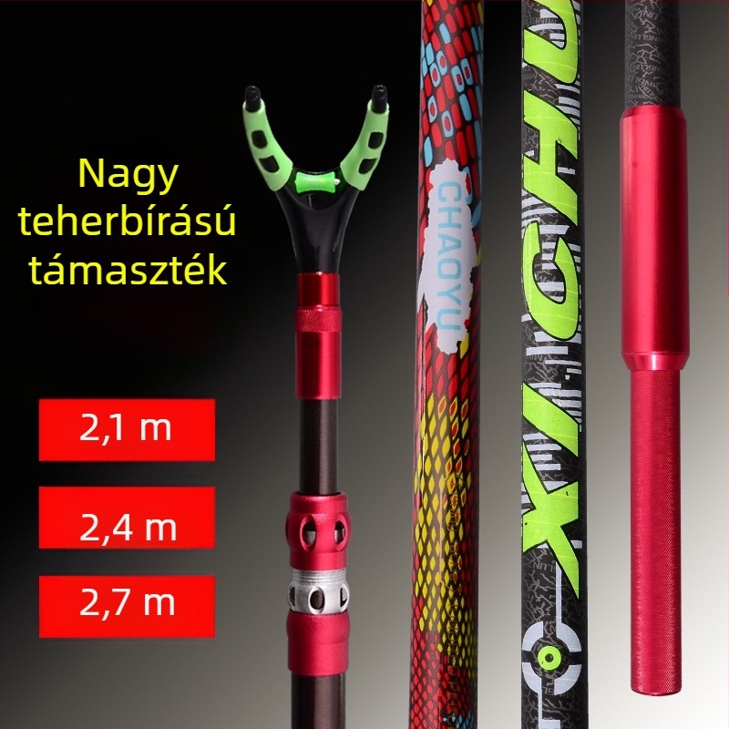 Szénszálas bottartó hosszú botokhoz, ultra-kemény, nagyhalak számára