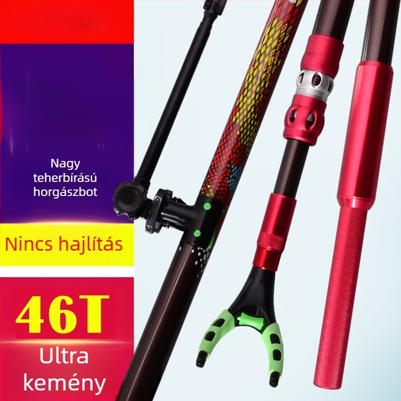 Szénszálas bottartó hosszú botokhoz, ultra-kemény, nagyhalak számára
