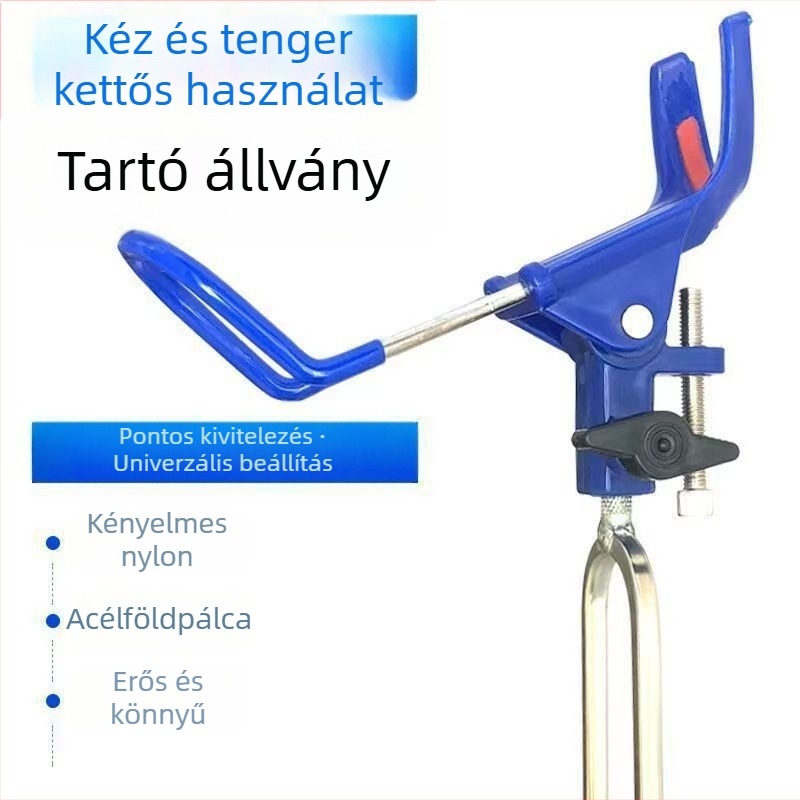 Horgászbot tartó – rozsdamentes acél, univerzális rögzítés, földbe süllyeszthető tartó, multifunkciós állvány tengeri és kézi botokhoz