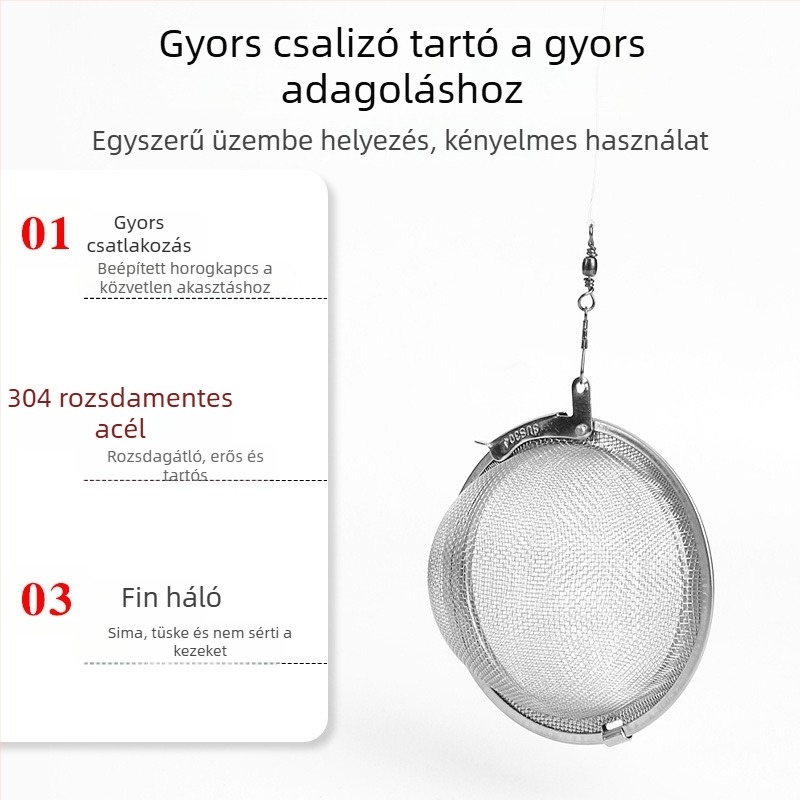Rozsdamentes acél etetőkosár horgászathoz – új típus, hosszú dobás és süllyedő rig