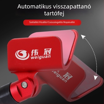 Univerzális alumíniumötvözetű tartófej automatikus visszatéréssel, többirányú forgatással, összecsukható; kompatibilis elülső villával és tartozék rögzítéséhez