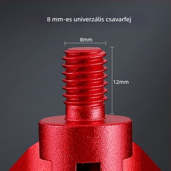Univerzális alumíniumötvözetű tartófej automatikus visszatéréssel, többirányú forgatással, összecsukható; kompatibilis elülső villával és tartozék rögzítéséhez