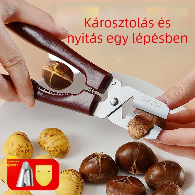 Kereszt alakú gesztenye nyitó, 304 rozsdamentes acél, antik-retro stílus, 2019-ben bemutatva