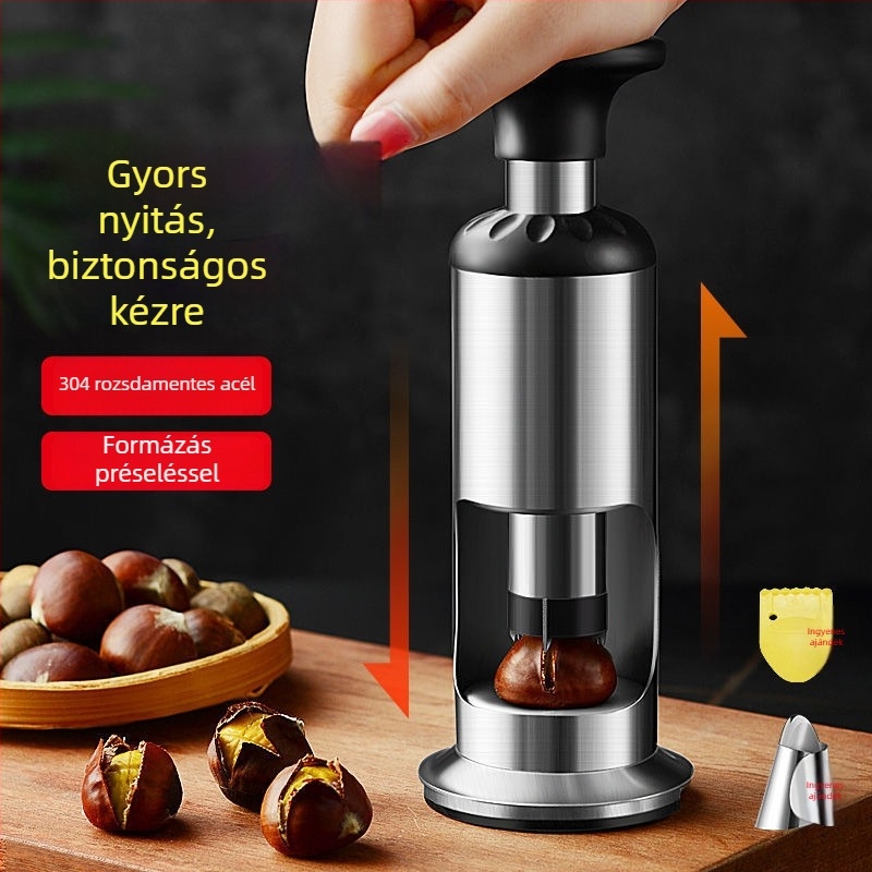 Kereszt alakú gesztenye nyitó, 304 rozsdamentes acél, antik-retro stílus, 2019-ben bemutatva