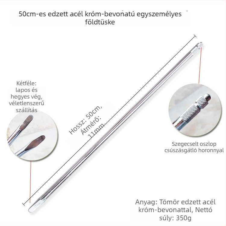 Kaishun teljesen fémből készült talajba illeszthető tartó kőzetekhez, forgatható, kettő- vagy egylábas
