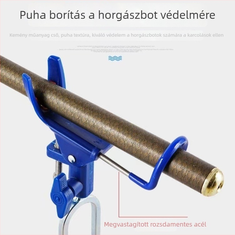 Fém alapanyagból készült horgászbot-tartó, többfunkciós kézi és tengeri botokhoz, univerzális forgóállvány
