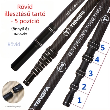 Szénszálas horgászbot-tartó, 52 cm-es ultra rövid szakasz, könnyű és erős, kettős funkciójú tartó