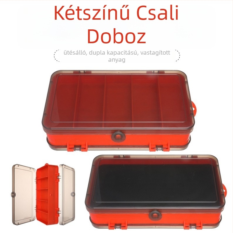 Kétoldalas csalihordozó doboz horgászathoz Minnow puha csalikkal és tároló ólomsúlyú fejű horgok számára – Record Work, műanyag