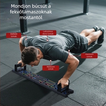 Fekvőtámasz állvány – összecsukható fitnesztábla, Strong márka, irodai, kültéri és otthoni használatra