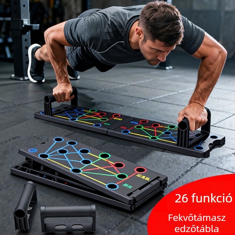 Fekvőtámasz állvány – összecsukható fitnesztábla, Strong márka, irodai, kültéri és otthoni használatra