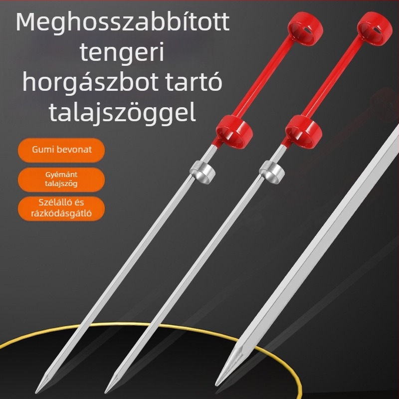 Rozsdamentes acélból készült földbe süllyeszthető bottartó, hosszú dobásokhoz, tengeri bottartóállvány, kültéri horgászfelszerelés