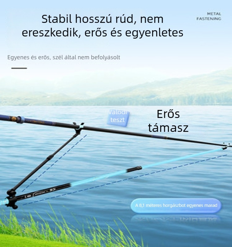 Szénszálas horgászbot tartó kiegészítő dobozzal