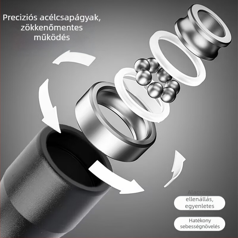 Dikaron acél drót ugrókötél csapágyakkal, 2,75 m, alumínium fogókkal, PVC bevonat kötél, edzésre és versenyre