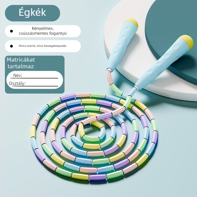 Gyermekeknek bambusz ugrókötél – állítható, PVC anyagú, alkalmas edzésre és iskolai sportokra