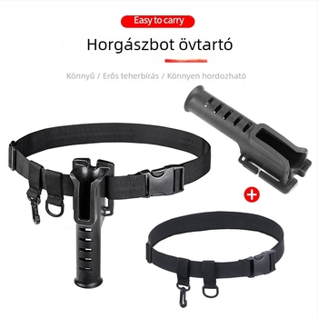 Övön hordozható horgászbot-tartó derékszíjjal, hordozható műcsalis horgászathoz