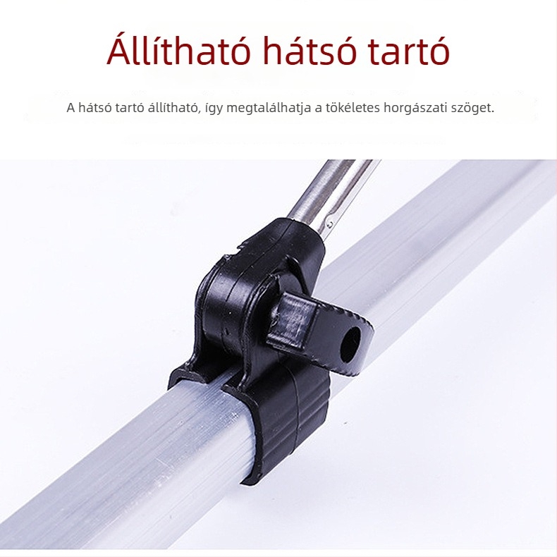 Alumíniumötvözetű horgászbot-tartó földbe szúrható talppal, magassága állítható 1,5–2,1 m