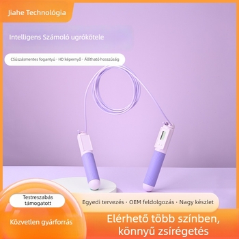 Intelligens számolós ugrókötél felnőtteknek, PVC+acélhuzal, kettős használat, otthoni fitnesz