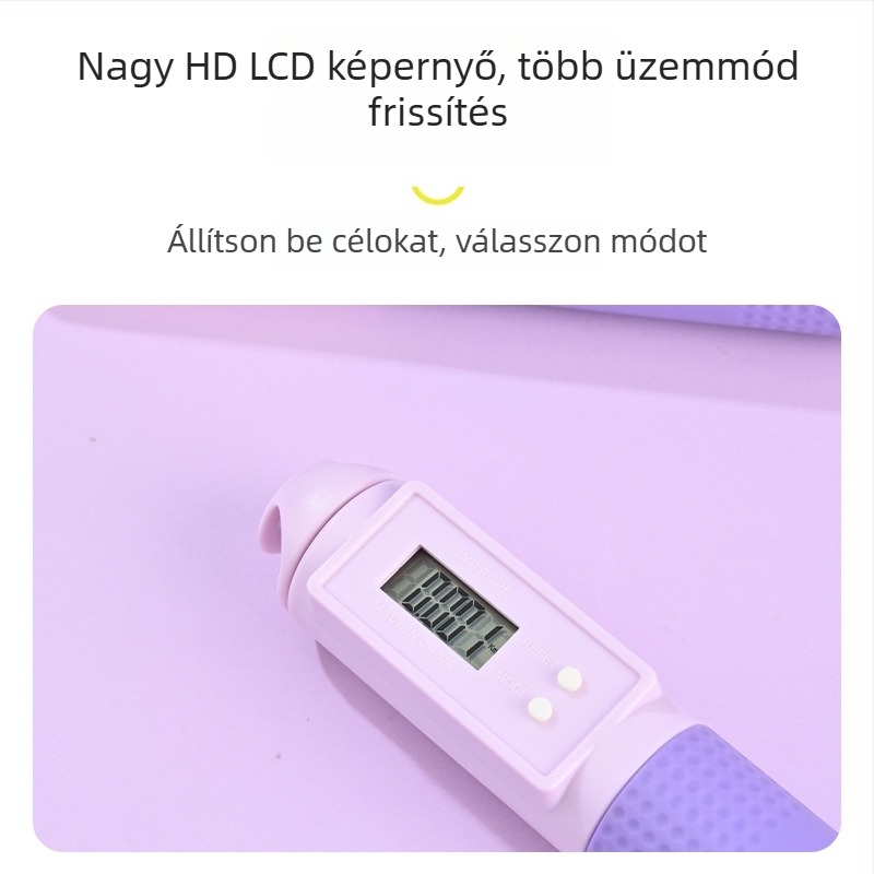 Intelligens számolós ugrókötél felnőtteknek, PVC+acélhuzal, kettős használat, otthoni fitnesz