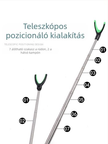 Precíziósan hangolt rozsdamentes acél horgászbot tartó, hordozható, összecsukható asztali tartó