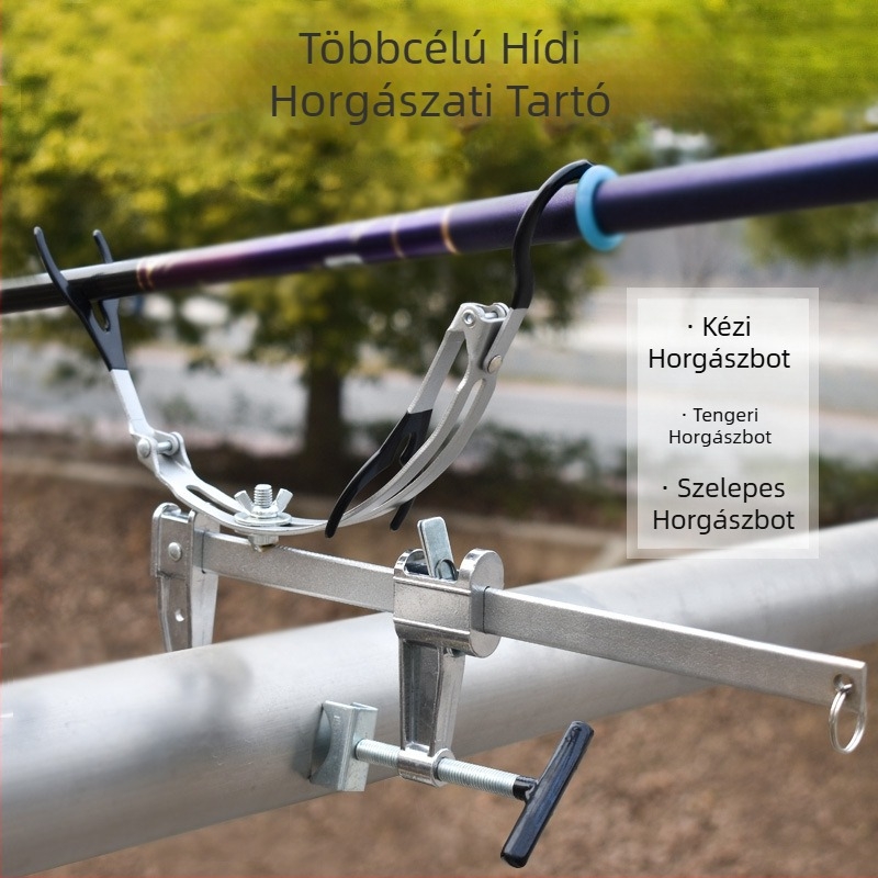 Fém híd-horgász állvány rafthez, állítható bottartó, összecsukható, többirányú forgás