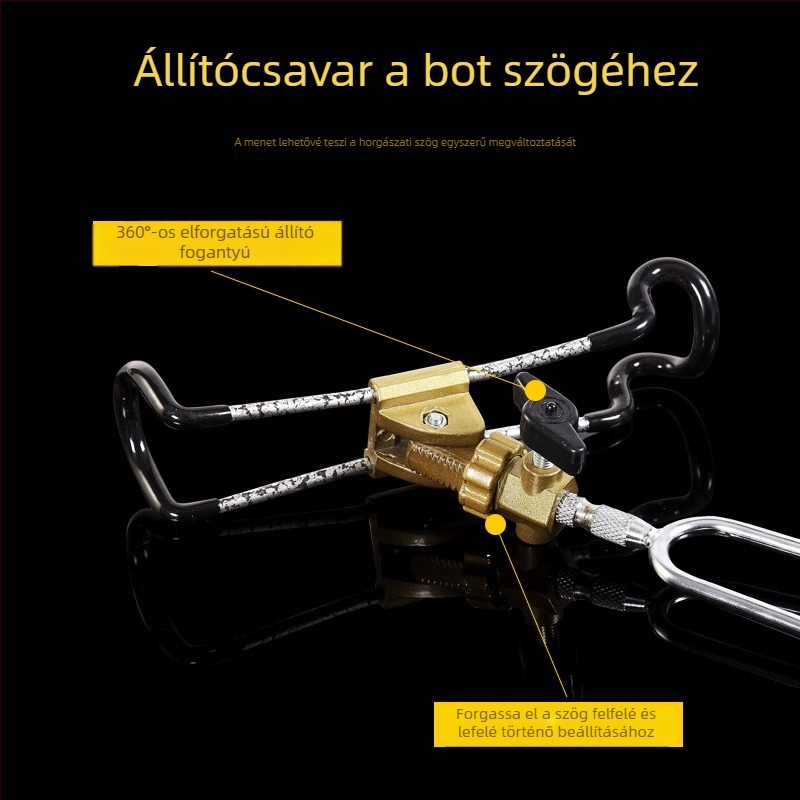 Fém horgászbot tartó talajra helyezhető, kettős használat tengeri és kézi botokhoz