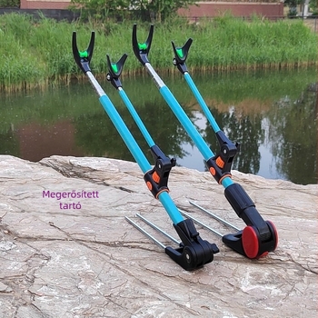 Rozsdamentes acélből készült vastagított horgászbot-tartó, kettős használatú torony-tartó, földi állvány, 1,7 m / 2,1 m / 2,4 m